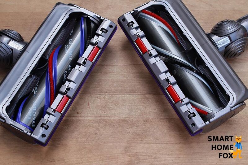 Two different combi brushes of a Dyson hoover.
